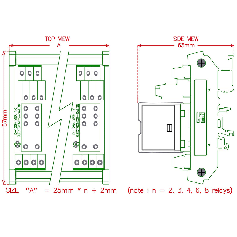 [Australia - AusPower] - DIN Rail Mount AC/DC Control DPDT 5Amp Pluggable Power Relay Interface Module (AC/DC 24V, 2 Relay) AC/DC 24V, 2 Relay 