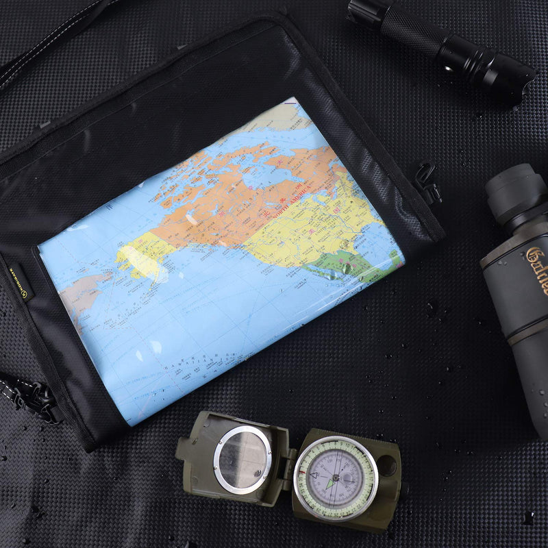 [Australia - AusPower] - KOSIBATE Map Case, Waterproof Military Hiking Map Pouch Holder with Clear Window & Lanyard 