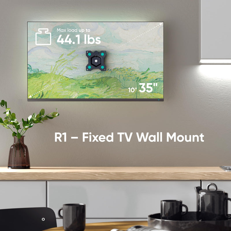 [Australia - AusPower] - ONKRON TV Monitor Wall Mount - Monitor Mount for 10-35 Inch Screens up to 44.1 lbs - RV TV Mount 75x75 100x100 VESA Wall Mount - Fixed TV Wall Mount - Computer Monitor Wall Mount, Black 