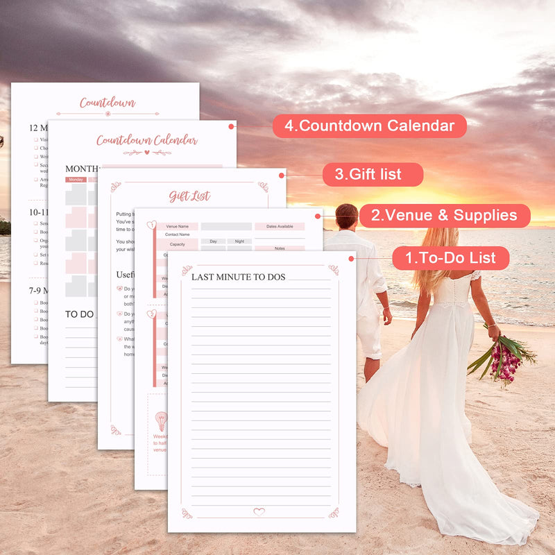 [Australia - AusPower] - Wedding Planner - Wedding Planner Book and Organizer for The Bride with 5 Tabbed Sections, 6.5" x 8.75", Hardcover with Metal Corner + 5 Inner Pocket + Sticker + Notes Pages - Wedding Floral 