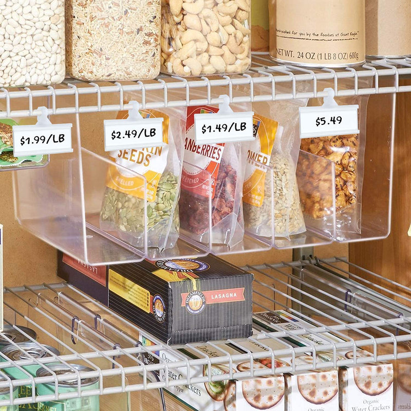 [Australia - AusPower] - Reusable Plastic Wire Shelf Label Holder, for Pantry Retail Shopping Mall Store, Supermarket UPC Price Card & Ticket Display, Strong & Easy Clip Design Tight Snap Lock Closure. 1-1/4" H X 3" W (50) 50 