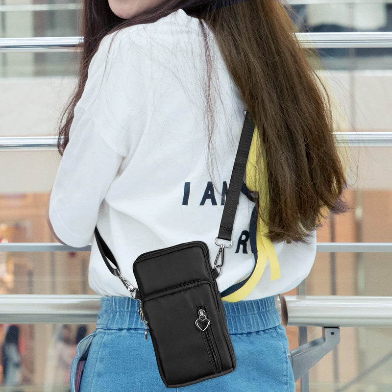 [Australia - AusPower] - Women Cell Phone Purse Wristband Sport Armband Wallet Travel Crossbody Cell Phone Purse for Galaxy S10 Plus S9 Plus A50 A7 J7,OnePlus 6T,HTC U12 (Black) Black 