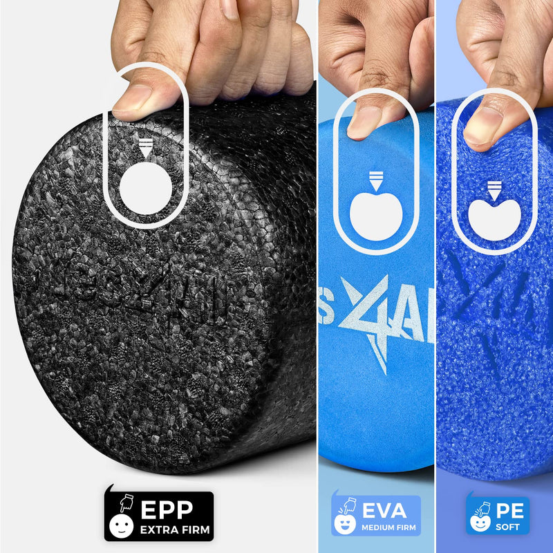 [Australia - AusPower] - Yes4All EPP Foam Roller for Back, Legs, Physical Therapy, Exercise, Deep Tissue, and Muscle Massage – Extra Firm High-Density Foam Roller – Support Pain Relieved, Back, Legs, and Muscle Recovery Black 12-inch 