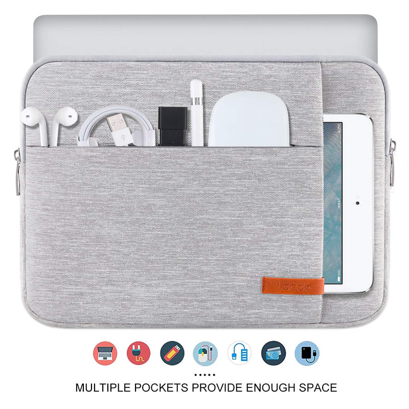 [Australia - AusPower] - Lacdo Laptop Sleeve Case for 15 inch New MacBook Air M2 2023 A2941, 15 inch MacBook Pro A1990 A1707, Dell XPS 15 Plus 2022-2020 Computer Bag with Accessory Pocket, Shockproof, Water-Resistant, Gray New MacBook Air 15 Inch 