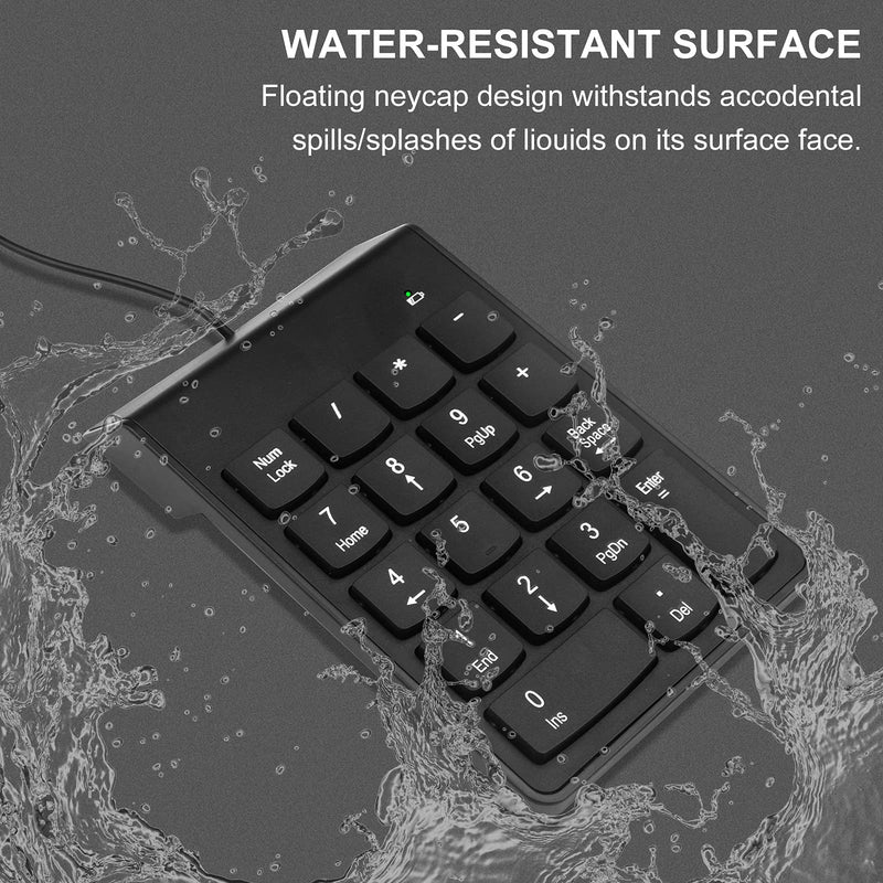 [Australia - AusPower] - Numeric Keypad for Laptop,18 Key USB Keypad, Numerical Keypad Wired Portable Ultra Slim Mini Numpad External Numbers Keyboard Pad teclado numerico for Laptop PC Computer Desktop Surface pro Notebook 