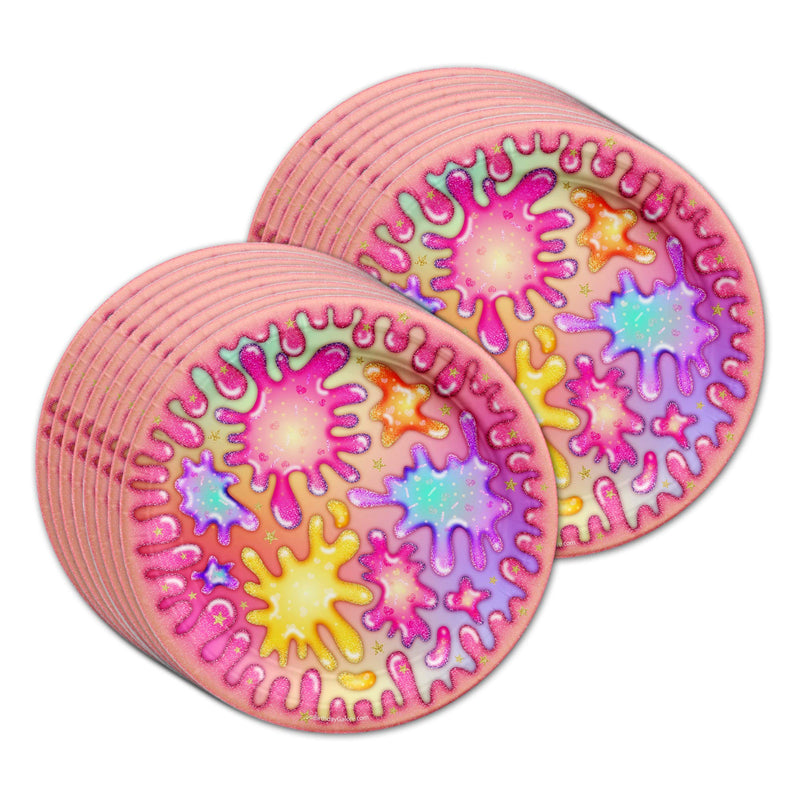 [Australia - AusPower] - Girl Glitter Slime Making Birthday Party Supplies Set Plates Napkins Cups Tableware Kit for 16 