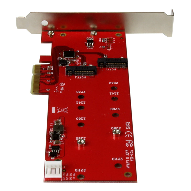 [Australia - AusPower] - StarTech.com 2x M.2 SATA SSD Controller Card - PCIe - PCI Express M.2 SATA III Controller - NGFF Card Adapter (PEX2M2), Red 