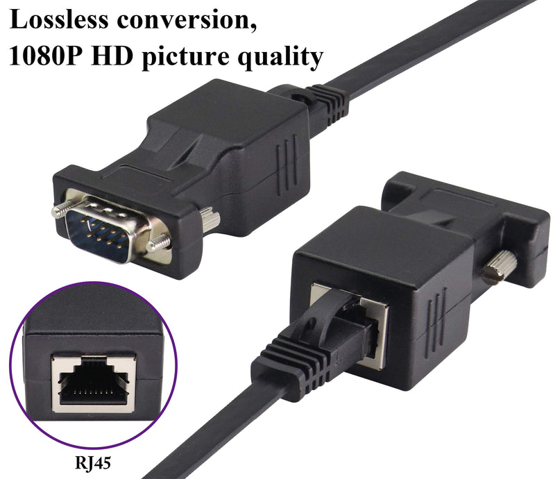 [Australia - AusPower] - AOTOKK RJ45 to DB9 RS232 Adapter 9-Pin Serial Port RS232 Male to RJ45 Female CAT5 CAT6 Ethernet LAN Extend Converter, Network to DB9 Serial Port Coupler Extender Adapter (2 Pack-Male) 
