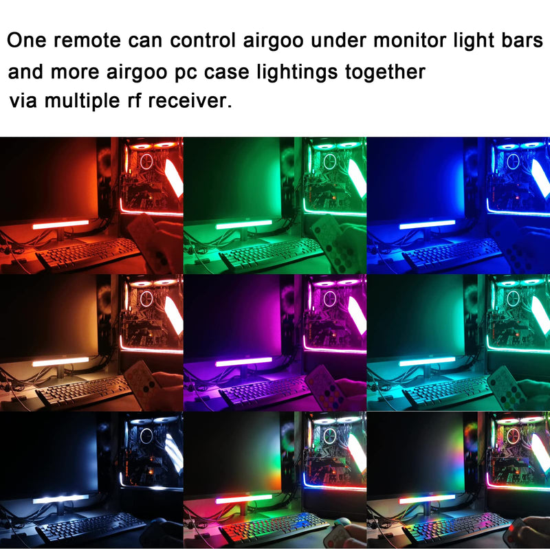 [Australia - AusPower] - Airgoo Addressable RGB Light Bar, 0.98ft 30LEDs WS2812B RGBIC Rainbow Ambient Gaming Lights, Ambiance Backlights with Remote Controller, USB Powered, for Gaming, PC Setup, Desk Stand, Room Decoration Argb Neon Strip, 30 Leds, Remote Control 