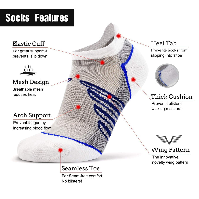 [Australia - AusPower] - Compression Ankle Cushioned Running Sport Socks for Men Women, Busy Socks Low Cut Arch Support Tab Athletic Socks 3 Pairs 002# Light Grey Small-Medium 