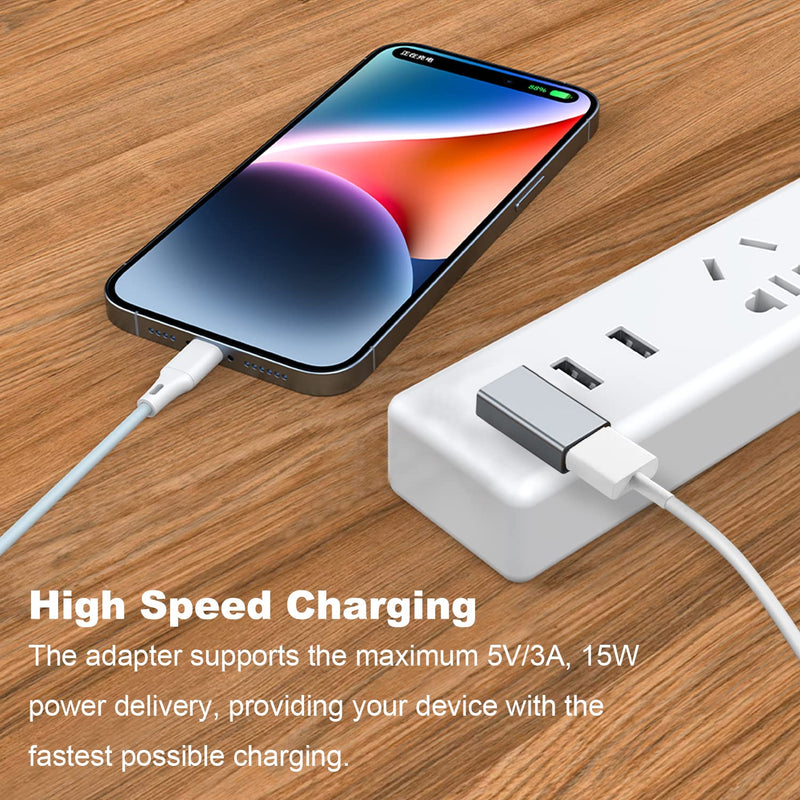 [Australia - AusPower] - AreMe 90 Degree USB 3.0 Adapter 2 Pack, Left and Right Angle USB A Male to Female Converter Extender for PC, Laptop, USB A Charger, Power Bank and More (Grey) Left/Right Grey 