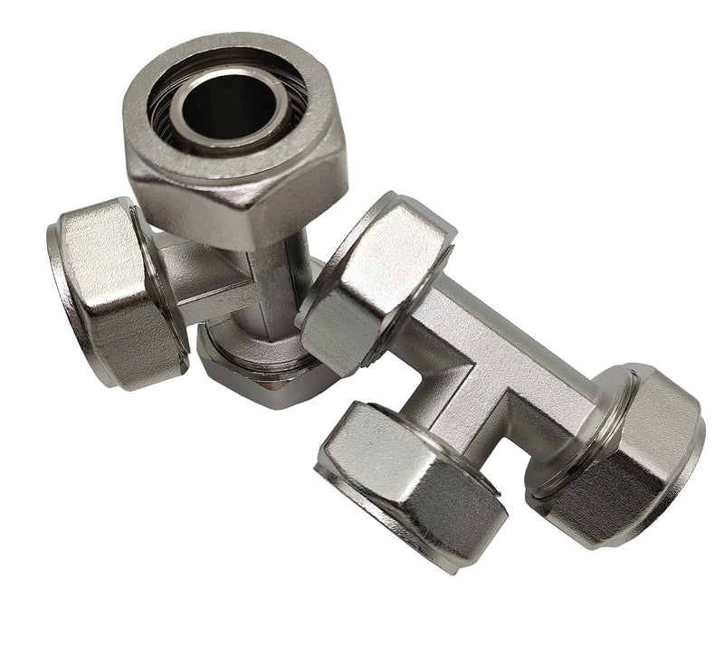 [Australia - AusPower] - 3/4 Inch Tee Fitting Compression Tee Fittings for 3/4 Inch Tubing System (2 pcs) 2 