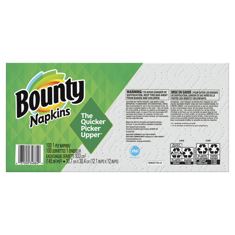 [Australia - AusPower] - Bounty Quilted Napkins, 1-Ply, 12.1In X 12In, 100/PK, White 
