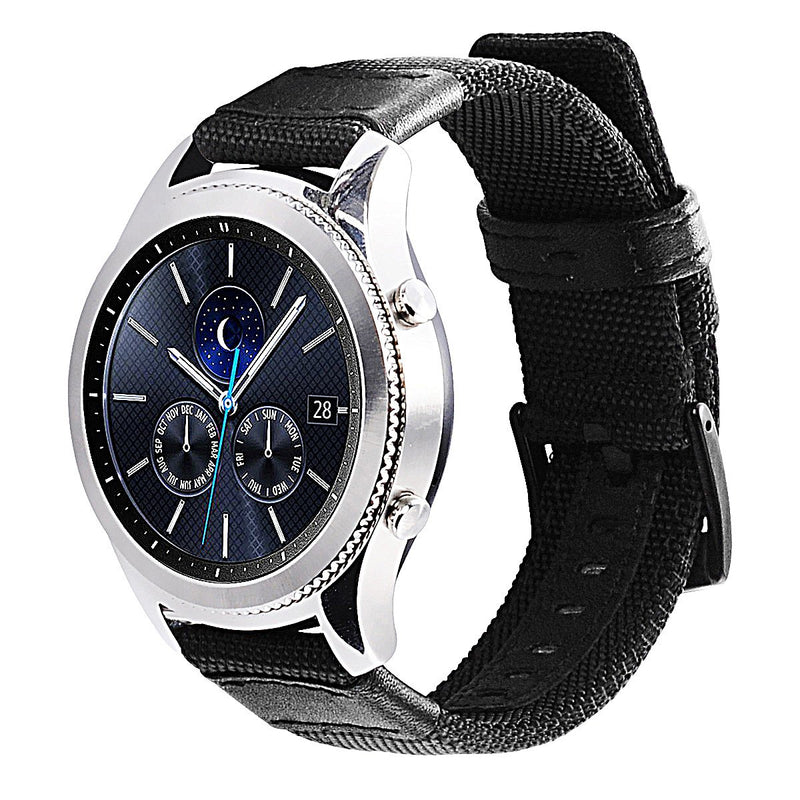 [Australia - AusPower] - Galaxy Watch 46mm/ Galaxy Watch 3 45mm Bands, Maxjoy Gear S3 Frontier Classic Nylon Band, 22 mm Quick Release Replacement Strap Large Sport Wristband Compatible Samsung Gear S3 Smart Watch, Black 