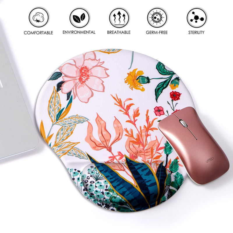 [Australia - AusPower] - HODYXIN Ergonomic Mouse Pad with Wrist Support,Cute Mouse Pad with Wrist Rest,Comfortable Mouse Pad for Home Office Gaming Working Computers Laptop,Pain Relief with Non-Slip PU Base (Creamy White) Creamy White 