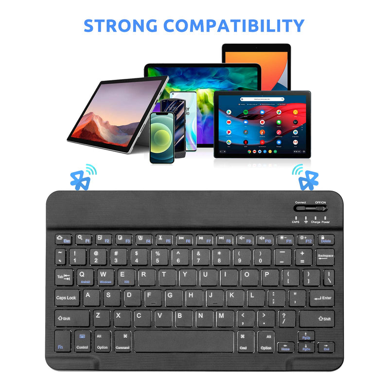 [Australia - AusPower] - 2020 iPad Air 4th Generation Wireless Keyboard,Universal Slim Portable Bluetooth Keyboard Compatible with Apple 2020 iPad Air 4th Generation Keyboard with Built in Rechargeable Battery,Black 