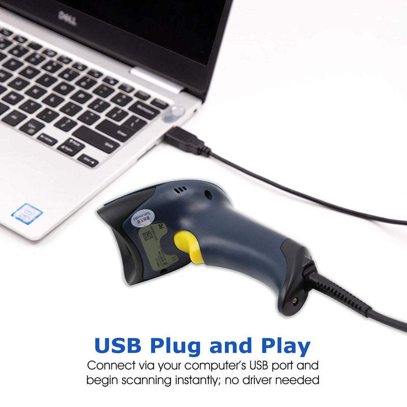 [Australia - AusPower] - TEEMI 2D QR Barcode Scanner, USB Wired Virtual COM Port Handheld Omnidirectional Scanning, Digital Coupon Screen Code Driver License Scan for Mac OS and Android with OTG Adapter, Window PC, Linux Scanner Only 