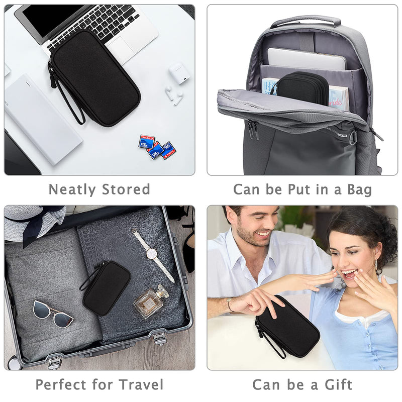 [Australia - AusPower] - FYY Electronic Organizer, Travel Cable Organizer Bag Pouch Electronic Accessories Carry Case Portable Waterproof Double Layers All-in-One Storage Bag for Cable, Cord, Charger, Phone, Earphone Black Double Layer-s 