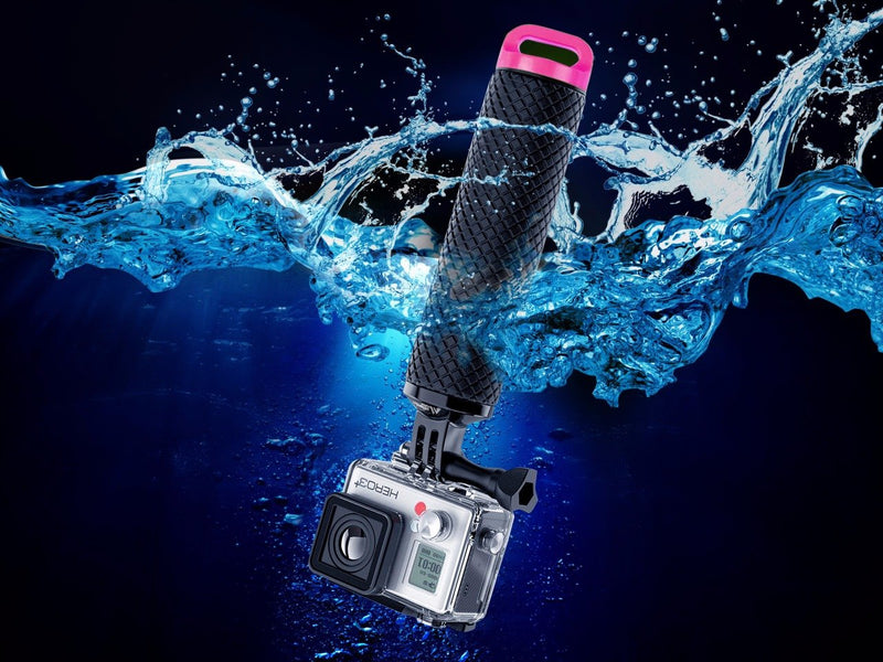 [Australia - AusPower] - Waterproof Floating Hand Grip Compatible with GoPro Hero 10 9 8 7 6 5 4 3+ 2 1 Session Black Silver Handler & Handle Mount Accessories Kit for Water Sport and Action Cameras (Rose Red) Rose Red 