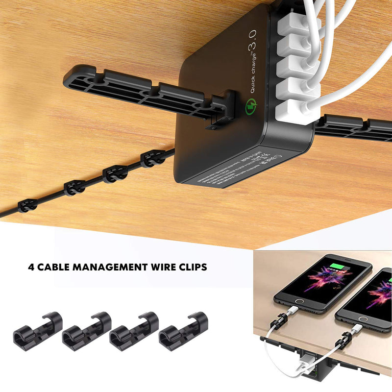 [Australia - AusPower] - Headphone Stand with USB Charger QC 3.0, Ausfore Under Desk Headset Headphone Holder Hanger w/ 5 USB Ports for Computer Desk Gaming Setup Gaming PC Accessories 