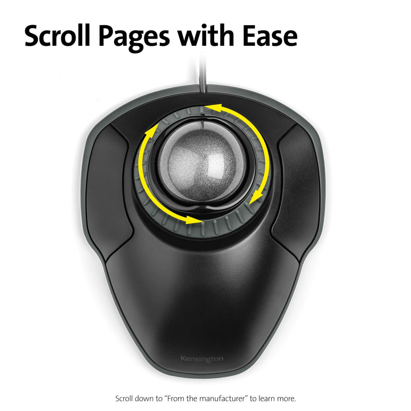[Australia - AusPower] - Kensington Orbit Trackball Mouse with Scroll Ring (K75327WW) Black-Grey wired usb 