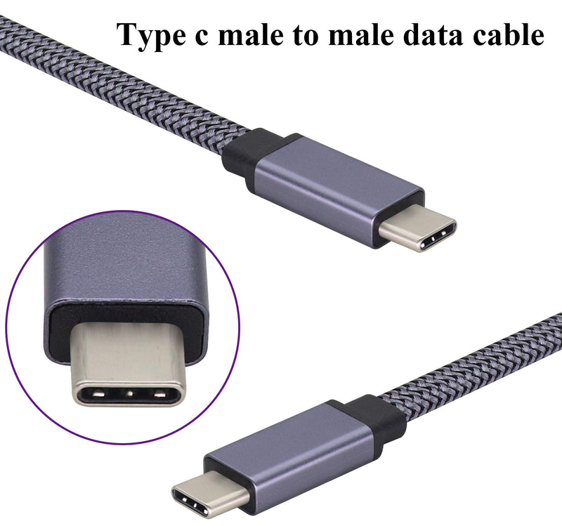 [Australia - AusPower] - AAOTOKK Braided USB 3.1Type C Cable Flat Short 3.1 USB Type C Male to Male 4K@60Hz Gen 2 Extension Cable Supports Charging,Data,Audio,Video Cable for Laptop & Tablet & Mobile Phone.(0.3M-M/M) 0.3M/1Ft 