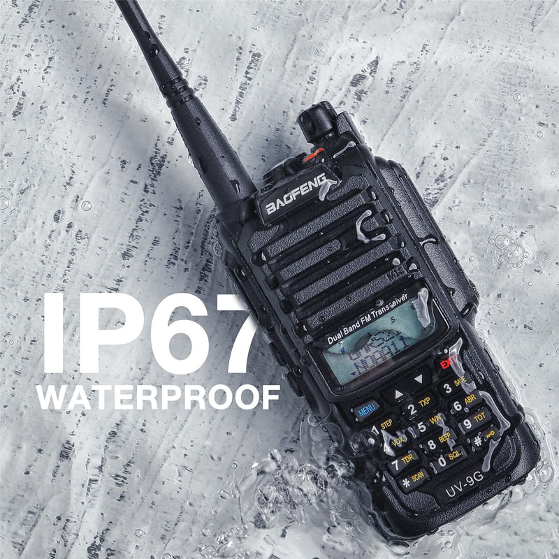[Australia - AusPower] - BAOFENG UV-9G GMRS Radio Waterproof IP67, Outdoors Two Way Radios Long Range Rechargeable, Handheld Dual Band NOAA Scanner, GMRS Repeater Capable, Programming Cable Included 