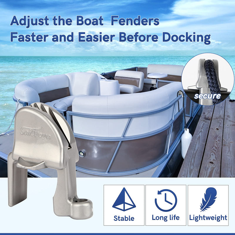 [Australia - AusPower] - Adjustable Pontoon Boat Square Rail Fender Cleat/Clip/Hanger for Bumper, 4 Pack 