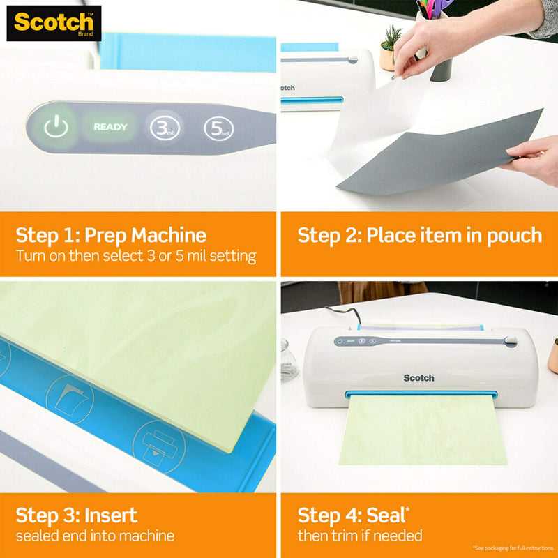 [Australia - AusPower] - Scotch Thermal Laminating Pouches, 8.9 x 11.4-Inches, 3 mil thick, 20-Pack (TP3854-20),Clear 