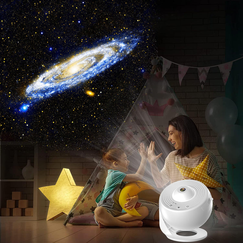 [Australia - AusPower] - Star Projector,FLEVO Planetarium Projector for Bedroom Ultra Clear Galaxy Night Light with 4K Replaceable 12 Galaxy Discs 360 Degree Rotation Real Sky Light for Kids Room Birthday Valentines Gift 