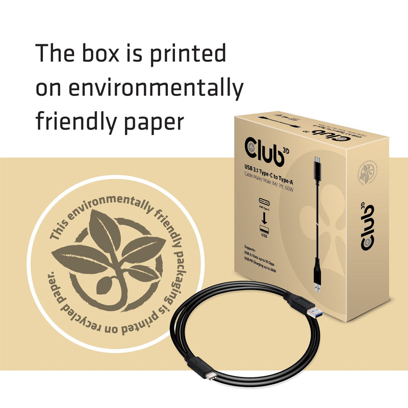 [Australia - AusPower] - Club3D CAC-1523 USB 3.1 Type-C to USB Type-A Cable TYPE C- TYPE A 