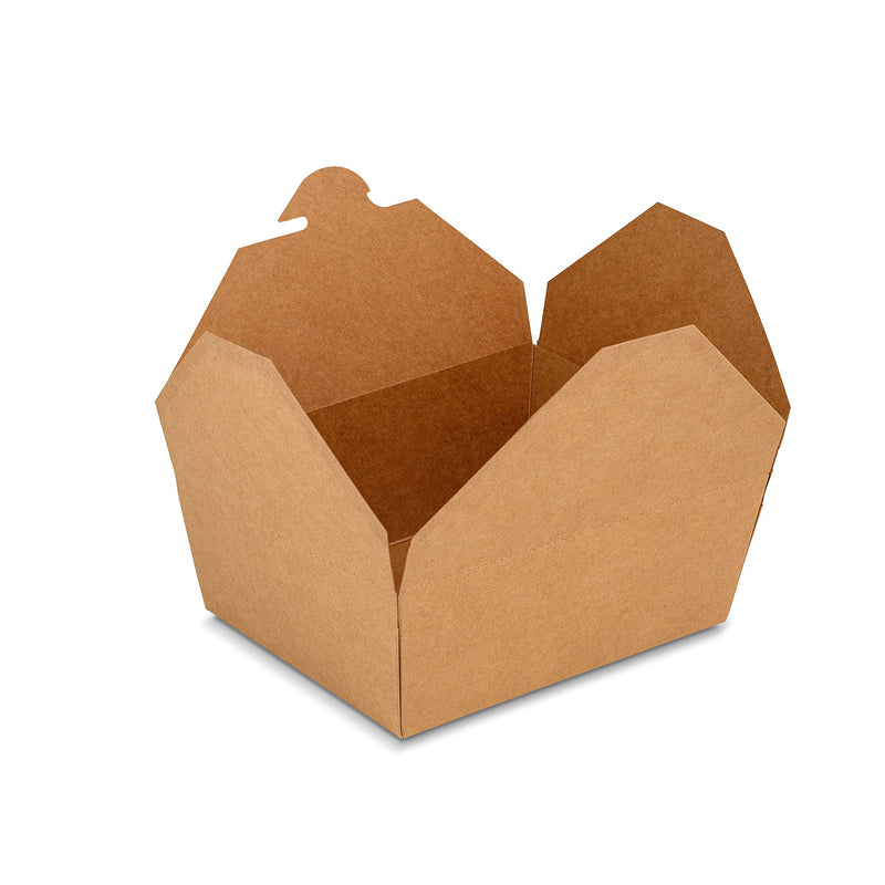 [Australia - AusPower] - #8 Kraft Paper Food Container 6 x 4.75 x 2.5 inches with Lock Tab and Poly Coated Interior to Prevent Spills by MT Products (15 Pieces) 