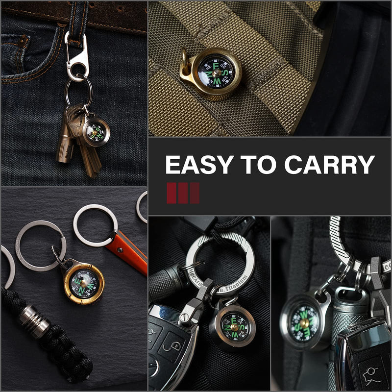 [Australia - AusPower] - MecArmy CMP Titanium/Brass Grade Compass, Teardrop Shaped Survival Compass, Waterproof IPX5 Hiking Compass, Handheld Compass Easy to Recognize Direction 