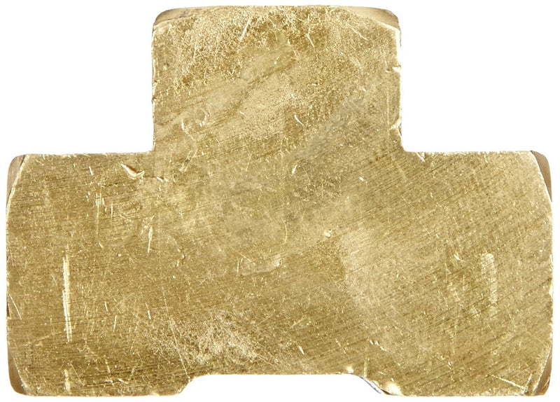 [Australia - AusPower] - Anderson Metals 56101-04 Brass Pipe Fitting, Barstock Tee, 1/4" x 1/4" x 1/4" NPT Female Pipe 0.25 Inch 