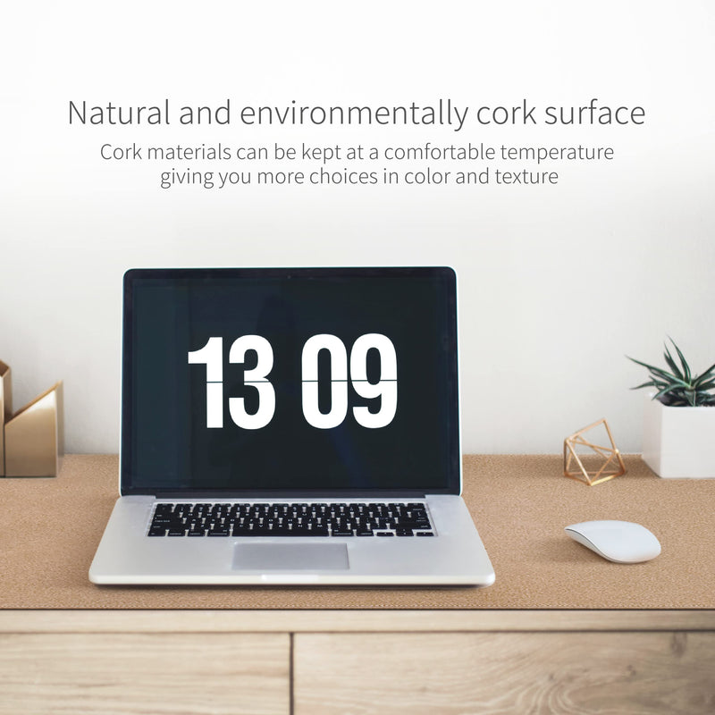[Australia - AusPower] - RENMTURE Dual-Sided Desk Pad,Natural Cork & PU Leather Large Mouse mats for Office and Home Work,Desk Protector Non-Slip (36"x17",Dark Green+Cork ) Dark Green 