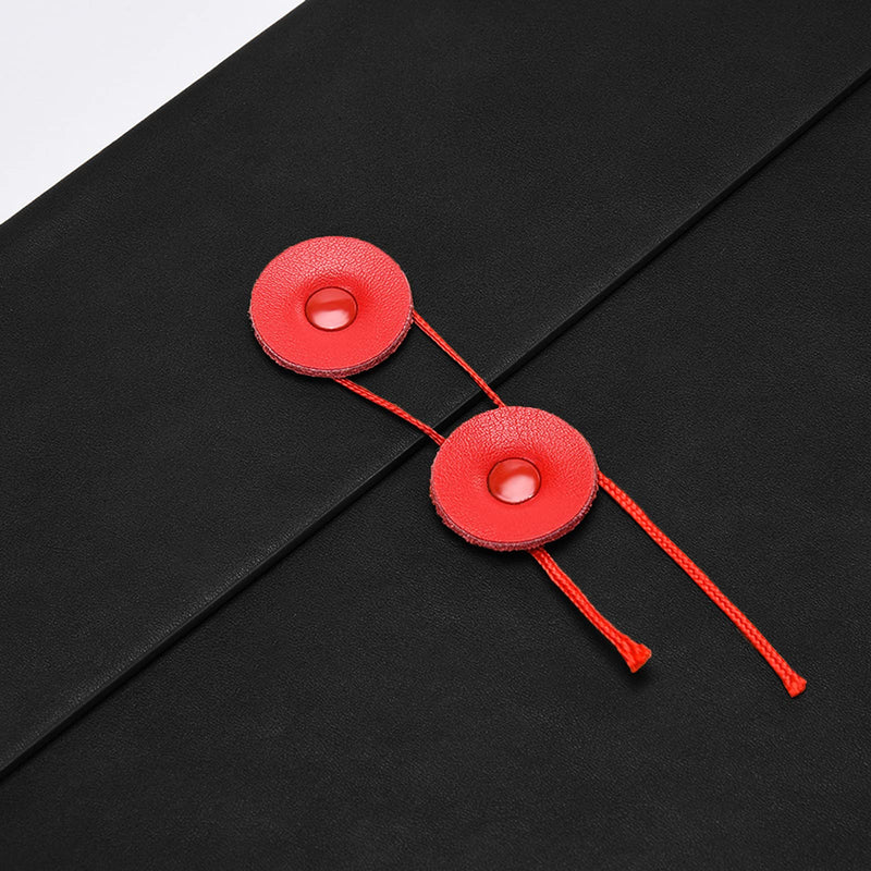 [Australia - AusPower] - Enyuwlcm PU Leather A4 File Folder Document Holder Filing Envelope Project File Portfolio with String Tie Closure 3/4 Inch Expansion Black 