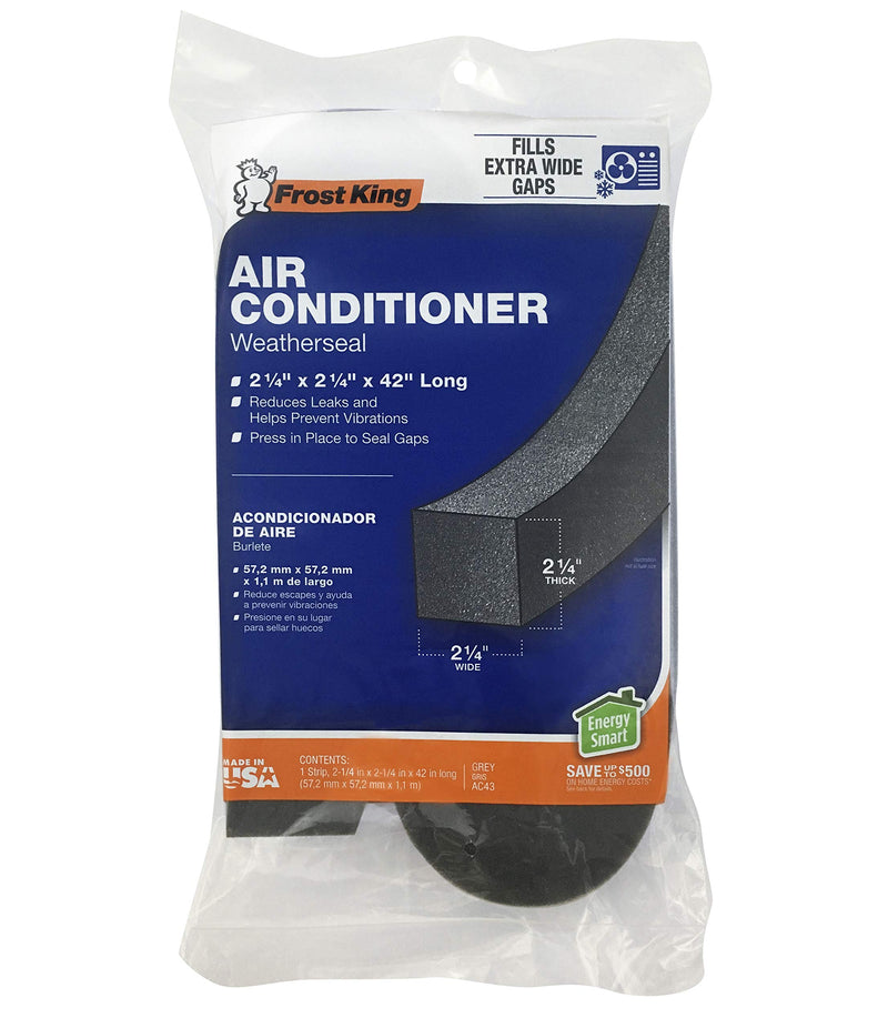 [Australia - AusPower] - Frost King AC43H Air Conditioner Weatherseal Tape, 2-1/4 by 42-Inch, 2-1/4" W, 2-1/4" T, L, Dark Gray 2-1/4" W, 2-1/4" T, 42" L, Dark Gray 