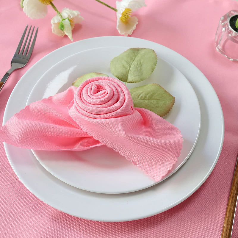 [Australia - AusPower] - Getfitsoo Cloth Napkins Set of 12, Pink Cloth Napkins Washable Reusable, Perfect as Valentine's Day Weeding Thanksgiving Cloth Napkins/Holiday Cloth Napkins for Dinner Table Decor (Pink) 12pack 