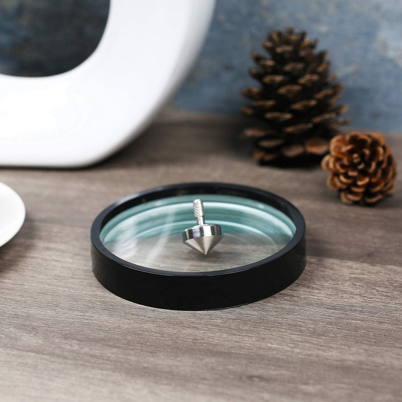 [Australia - AusPower] - Joytech 4.13'' (105mm) Diameter Spinning Top Base Crystal Glass Concave Mirror, Great High End Transparent Surface Double Concave Top Accessory DZ06 
