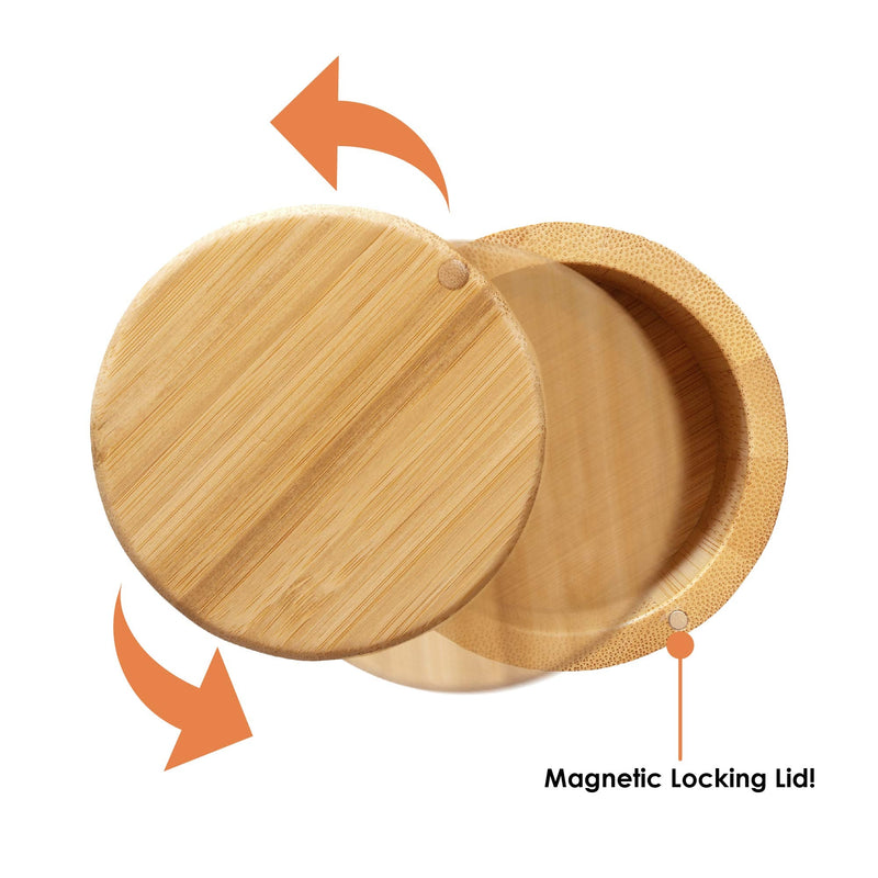[Australia - AusPower] - Totally Bamboo Salt Cellar Bamboo Storage Box with Magnetic Swivel Lid, 6 Ounce Capacity Original Salt Box 