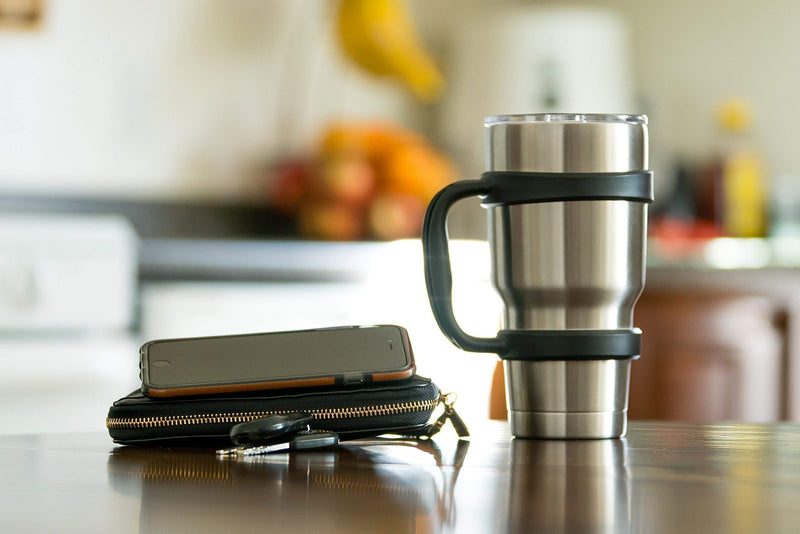 [Australia - AusPower] - 30 oz Tumbler Handle (BLACK) by STRATA CUPS - Available For 30oz YETI Tumbler, OZARK TRAIL Tumbler, Rambler Tumbler- BPA FREE Black 