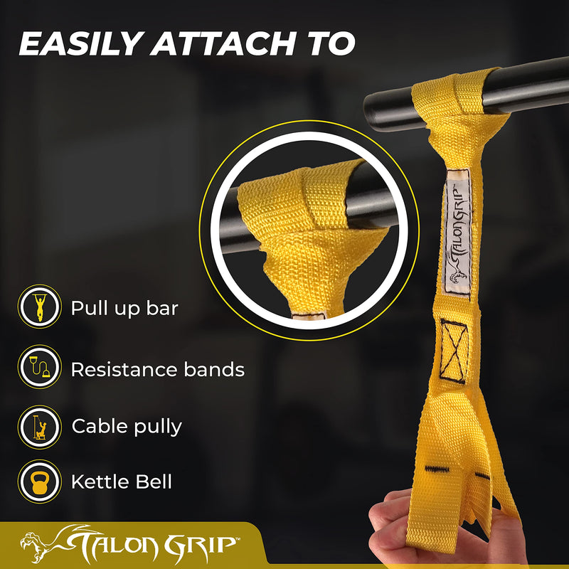 [Australia - AusPower] - Core Prodigy Talon Pull Up Grip Strength Straps - Nylon Finger and Thumb Loops for Grip Training, Rock Climbing, Hand and Arm Strengthener Black 