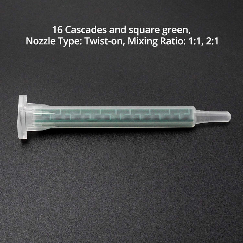 [Australia - AusPower] - QWORK 20Pcs Static Mixing Nozzle Tip, Mixing Epoxy Adhesive Applicator Nozzle,Mixer Plastic Resin Mixing Tip for AB Gun 50ml/1.7oz(1:1/1:2Ratio) 16 Element, 1:1 & 2:1 Ratios, 3-1/4" A-System 