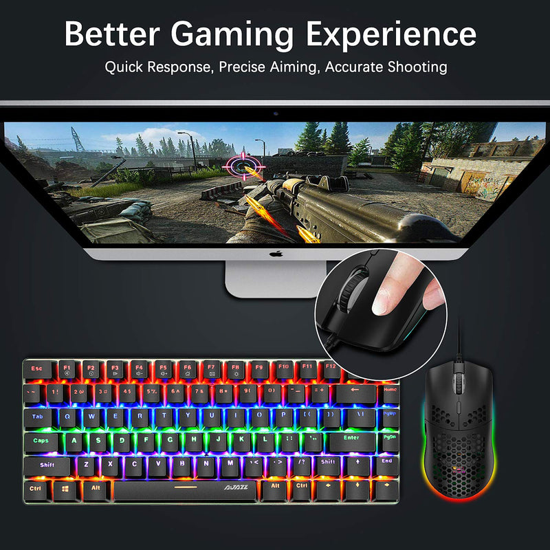 [Australia - AusPower] - Lightweight Gaming Mouse,26 Kinds RGB Backlit Mice,PixArt 3325 12000 DPI Mouse,Ultralight Honeycomb Shell Ultraweave Cable Mouse and Anti-Key Can Be Set for PC Gamers and Xbox and PS4 Users(Black) Black RGB 