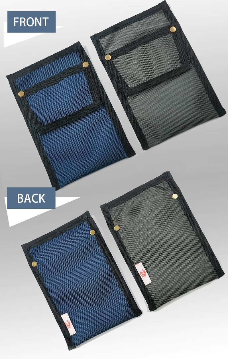 [Australia - AusPower] - Pocket Protector- Pen Holder Pouch Organizer for Shirts, Lab Coats, Pants - Multi-Purpose - Holds Pens, Pencils, tools and Notes for School, Office, Hospital Supplies 2 PACK (Gray and Blue) 