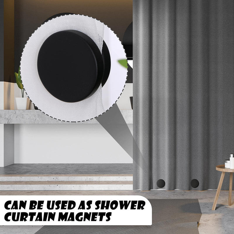 [Australia - AusPower] - Round Magnetic Drapery Weights Shower Curtain Weights Strong Tablecloth Magnets Curtain Weights Waterproof Magnetic Curtain Weights for Drapery Curtain Tablecloth (Black, 6 Pairs) Black 