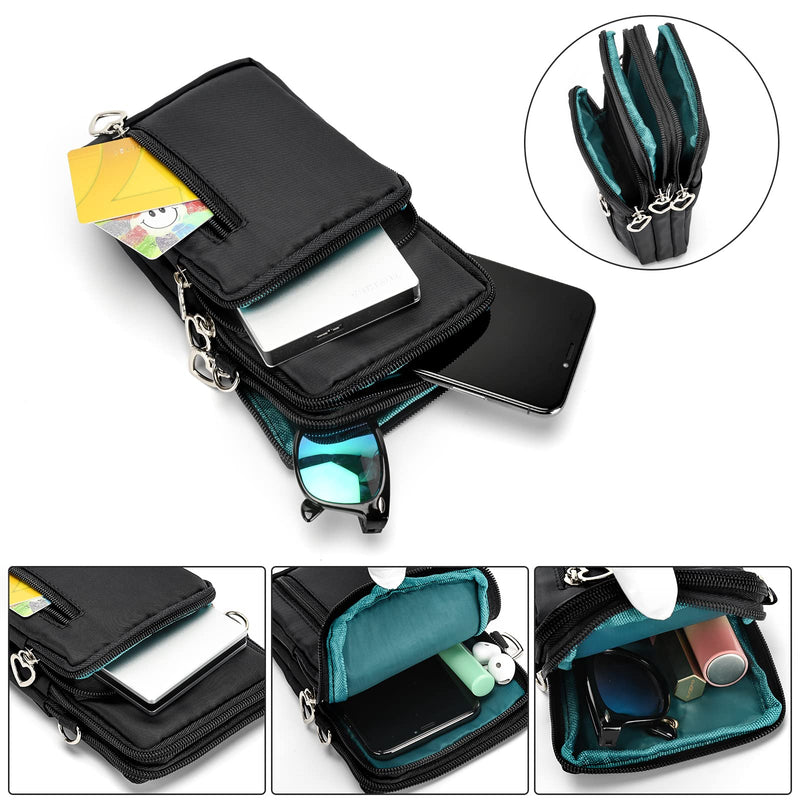 [Australia - AusPower] - Women Cell Phone Purse Wristband Sport Armband Wallet Travel Crossbody Cell Phone Purse for Galaxy S10 Plus S9 Plus A50 A7 J7,OnePlus 6T,HTC U12 (Black) Black 