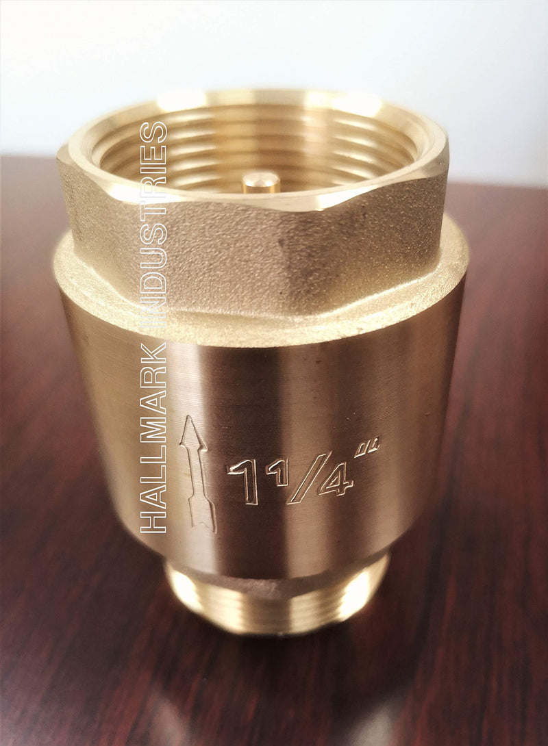 [Australia - AusPower] - Hallmark Industries "Check valve, brass, 1.25"" NPT male in/ 1.25 FNPT out" (SP0465X-125) 1.25NPT 