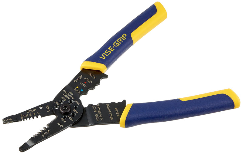 [Australia - AusPower] - IRWIN Vise-Grip Wire Stripping Tool / Wire Cutter, 8-Inch (2078309), Multicolor 