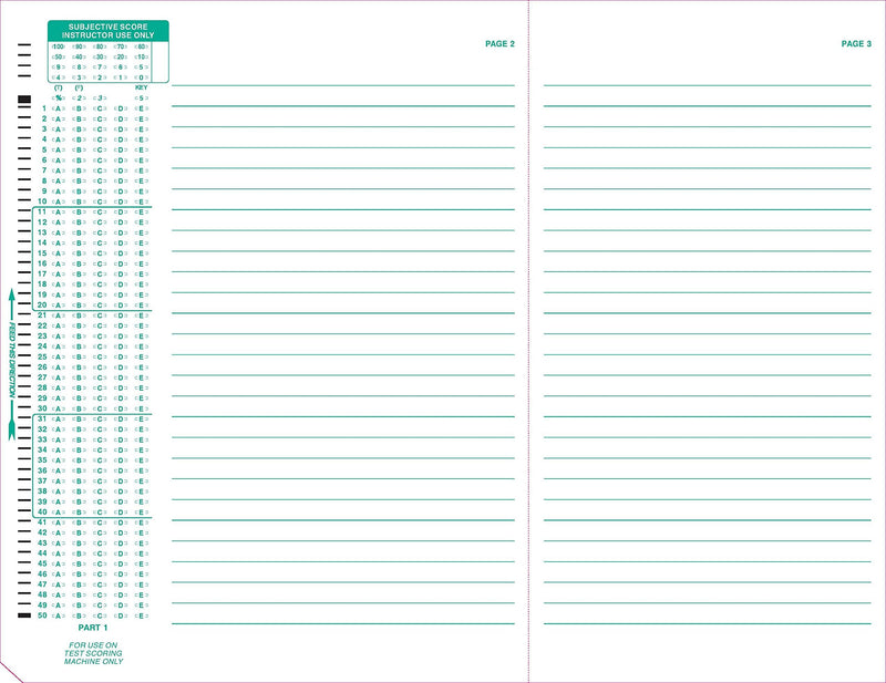[Australia - AusPower] - TEST-886E 886-E 100 Question Compatible Testing Forms (50 Sheet Pack) 